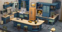 Die Sims 4 Retro Fit & Chic, Hausputz und Landhausküche-Set